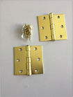 Extremo del metal bisagras de puerta de cobre amarillo de 5 pulgadas, bisagras de puerta interior resistentes